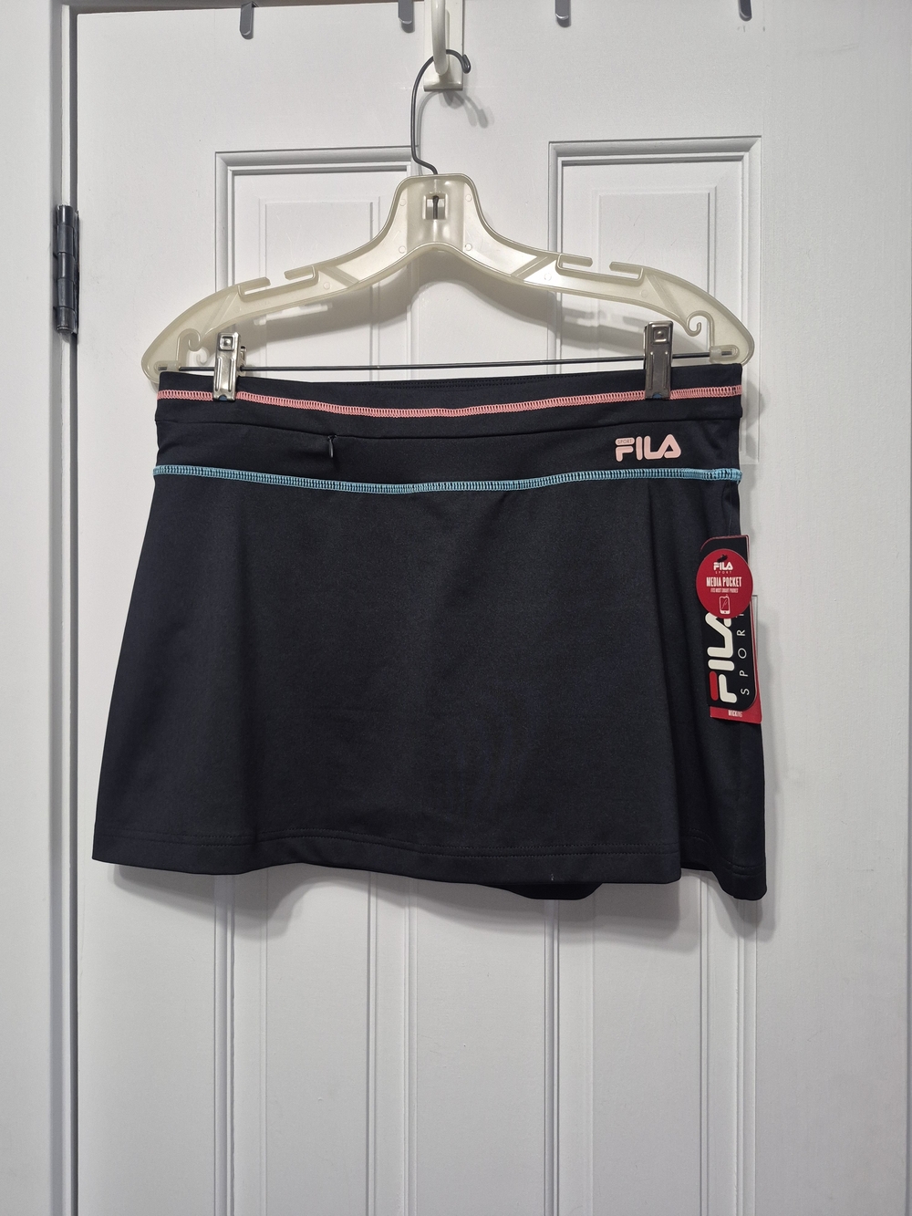 FILA Women’s Black Sport Skort with Pink & Teal Accents
